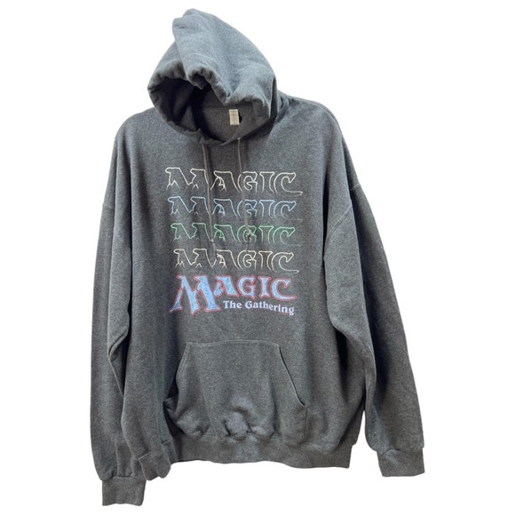 Magic the Gathering sweatshirt 2XL mens hoodie gray role play wizard game top - Picture 6 of 6